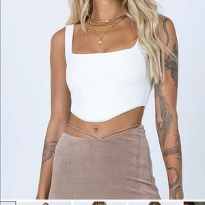 NWT Princess Polly white corset crop top